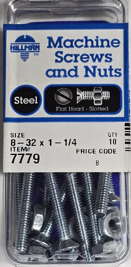 Screws & Nuts Flat Head 8-32 x 1-1/4 Hillman