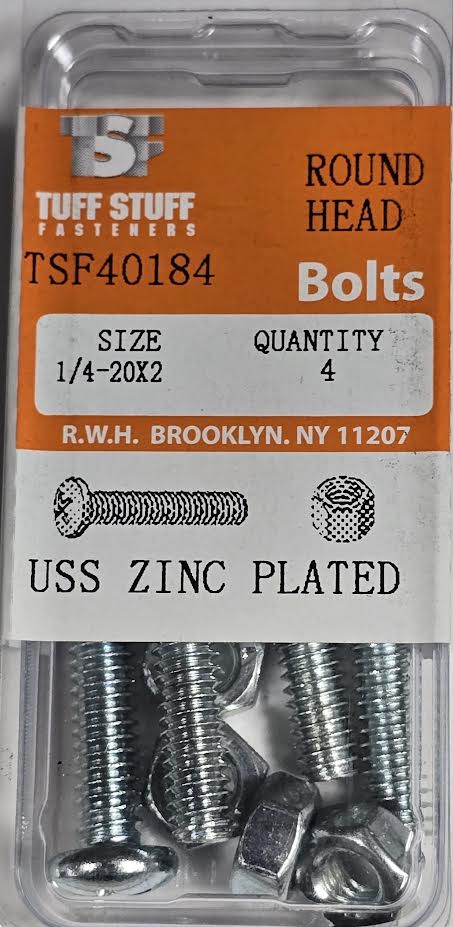 Screws & Nuts Round Head 1/4 x 2 set of 4