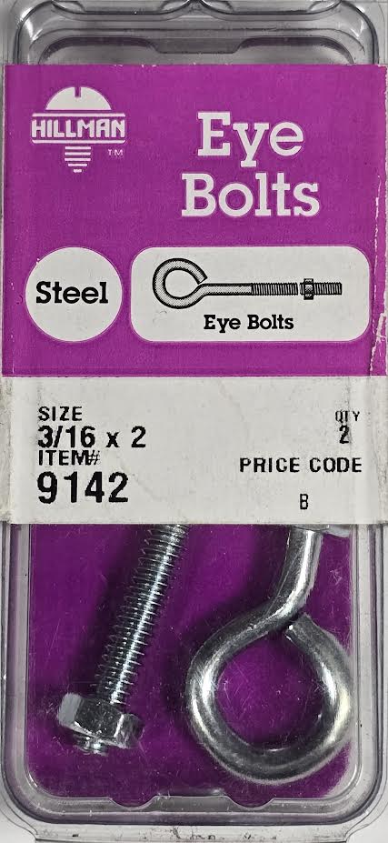 Eye Bolts 3/16 x 2 Hillman