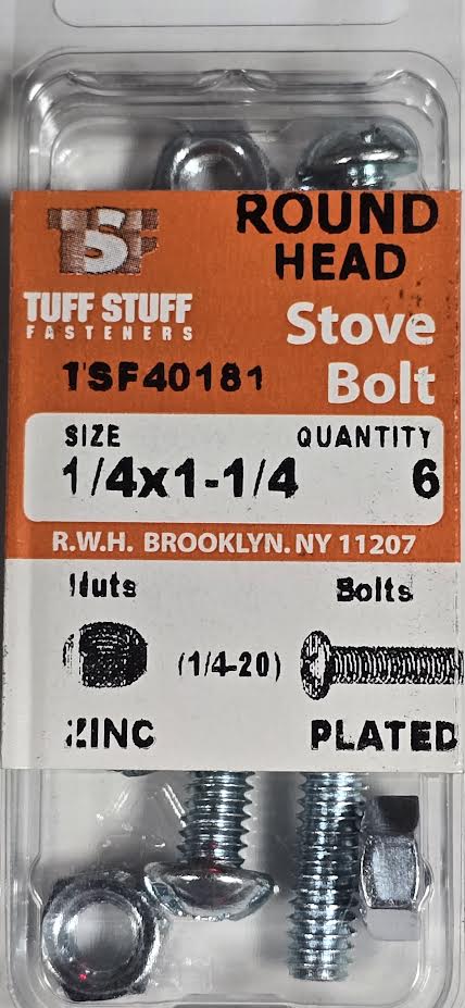 Screws & Nuts Round Head 1/4 x 1-1/4