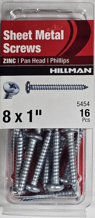 Sheet Metal Screws Pan Head 8x1 Hillman