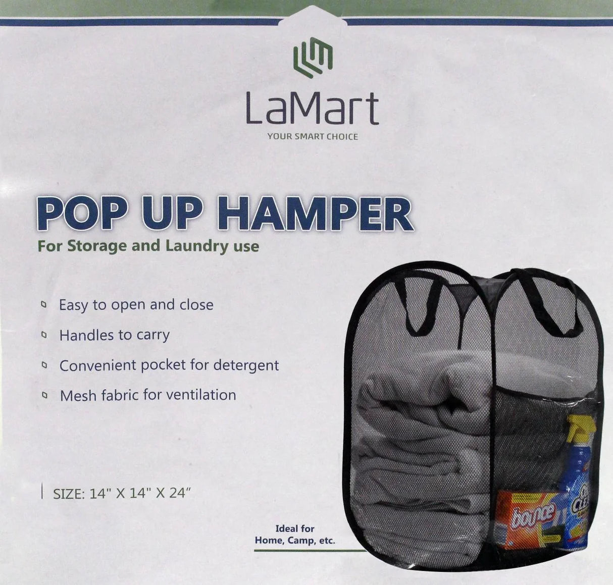 Pop Up Hamper Black LaMart