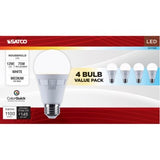 A19 LED Bulb 4PK 75W Color Selectable