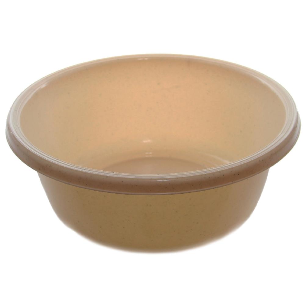 Plastic Wash Basin Beige w/Dots 3QT YBM