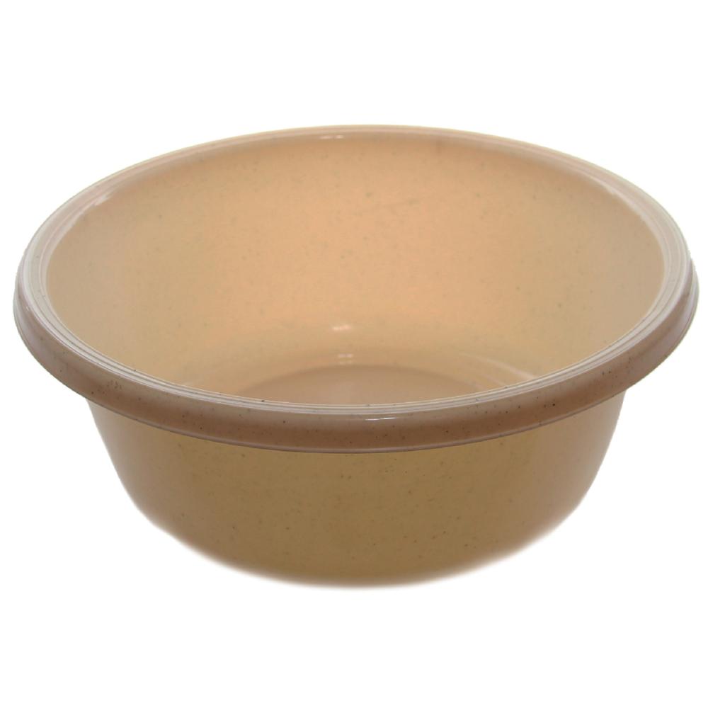 Plastic Wash Basin Beige w/Dots 4QT YBM