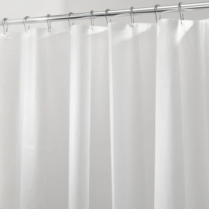 White Solid Shower Curtain Liner Inter Design