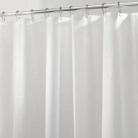 White Solid Shower Curtain Liner Inter Design