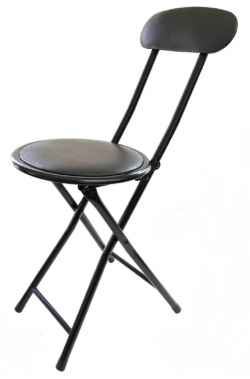 Folding Stool Round Padded w/Back Wees Beyond