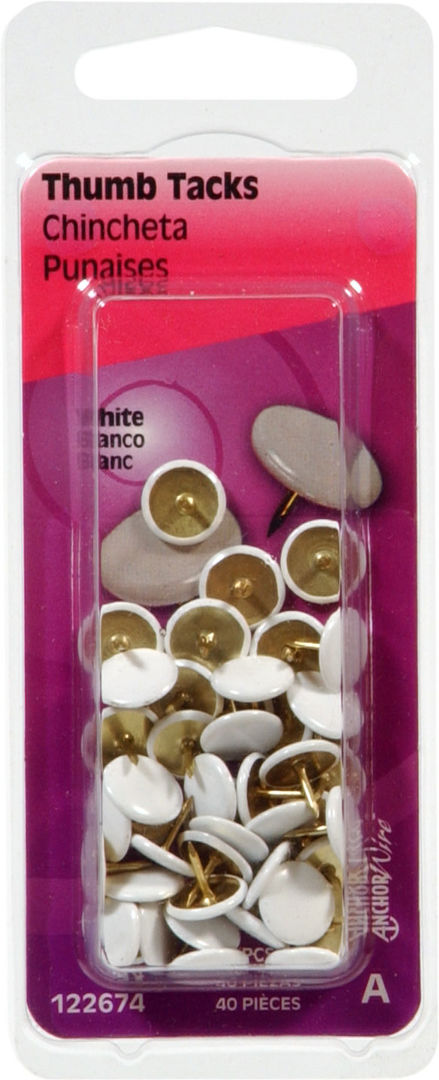 Thumbtacks White 40pk