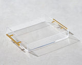 Grace Acrylic Clear Tray w/Gold Handle Vikko