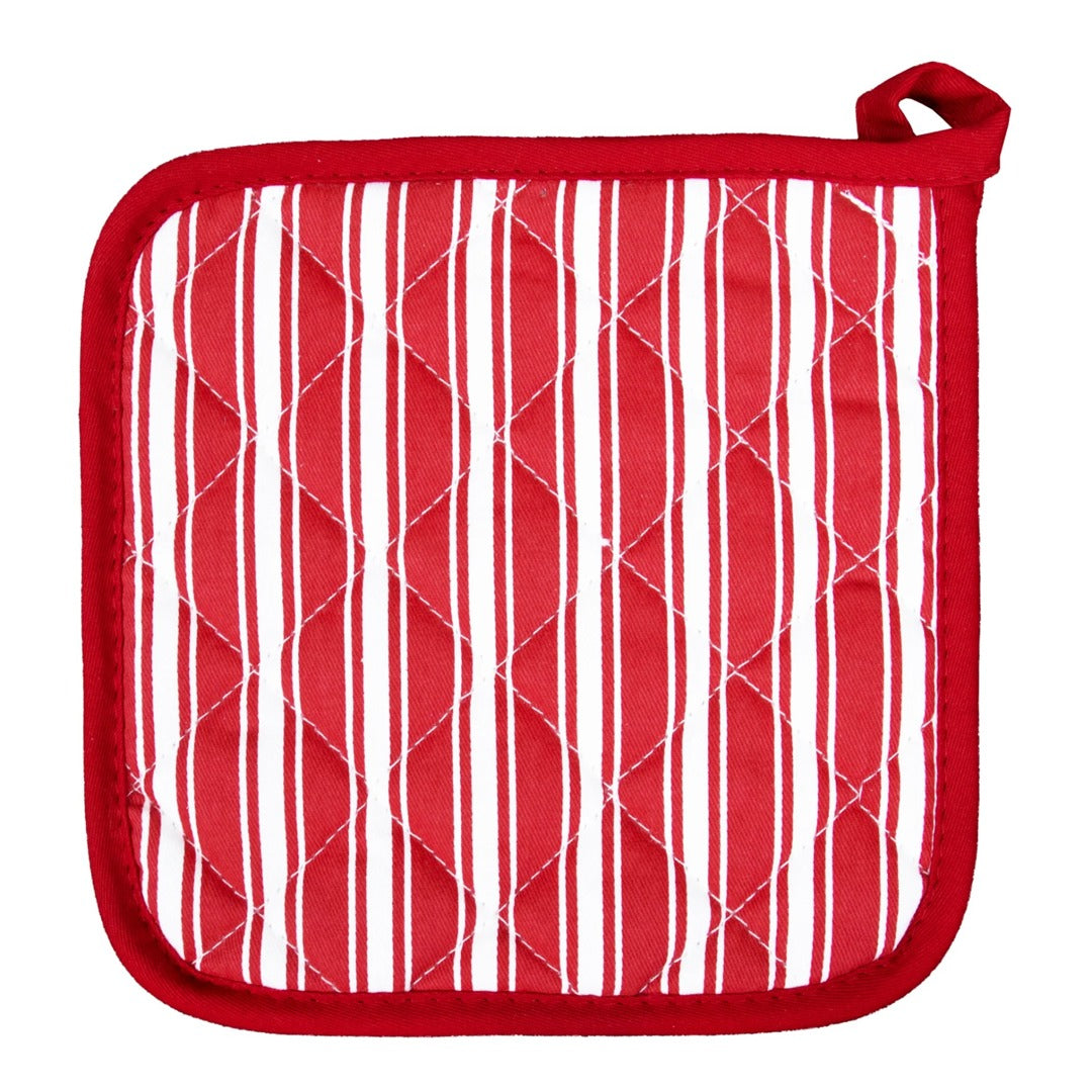 Pot Holder Striped Red