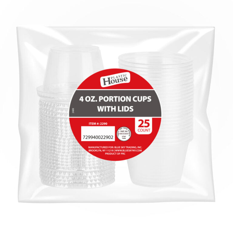 Portion Cup w/Lids 4oz Plastic House