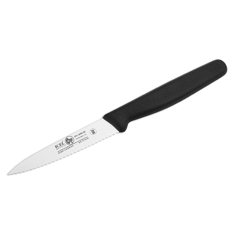 Paring Knife Serrated 3.5" Black Icel