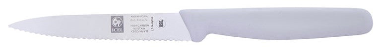 Paring Knife Serrated Pointy 4" White Icel