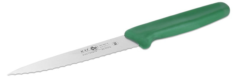 Utility Knife Green Serrated 6" Icel