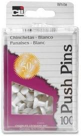 Plastic Push Pins White 100Pk