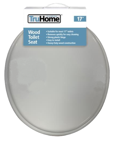 Wood Toilet Seat White Round 17" Truhome