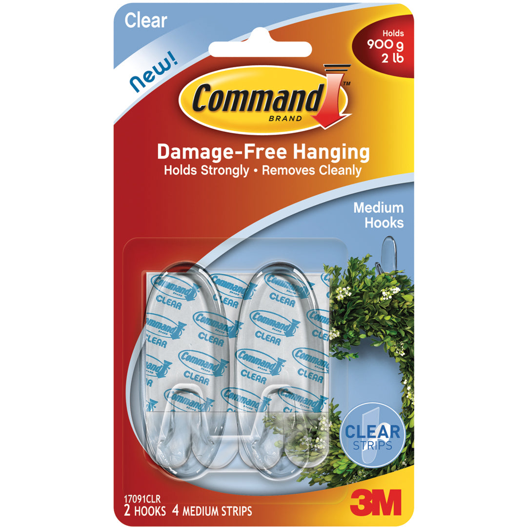 Medium Clear Hook 2LB Command