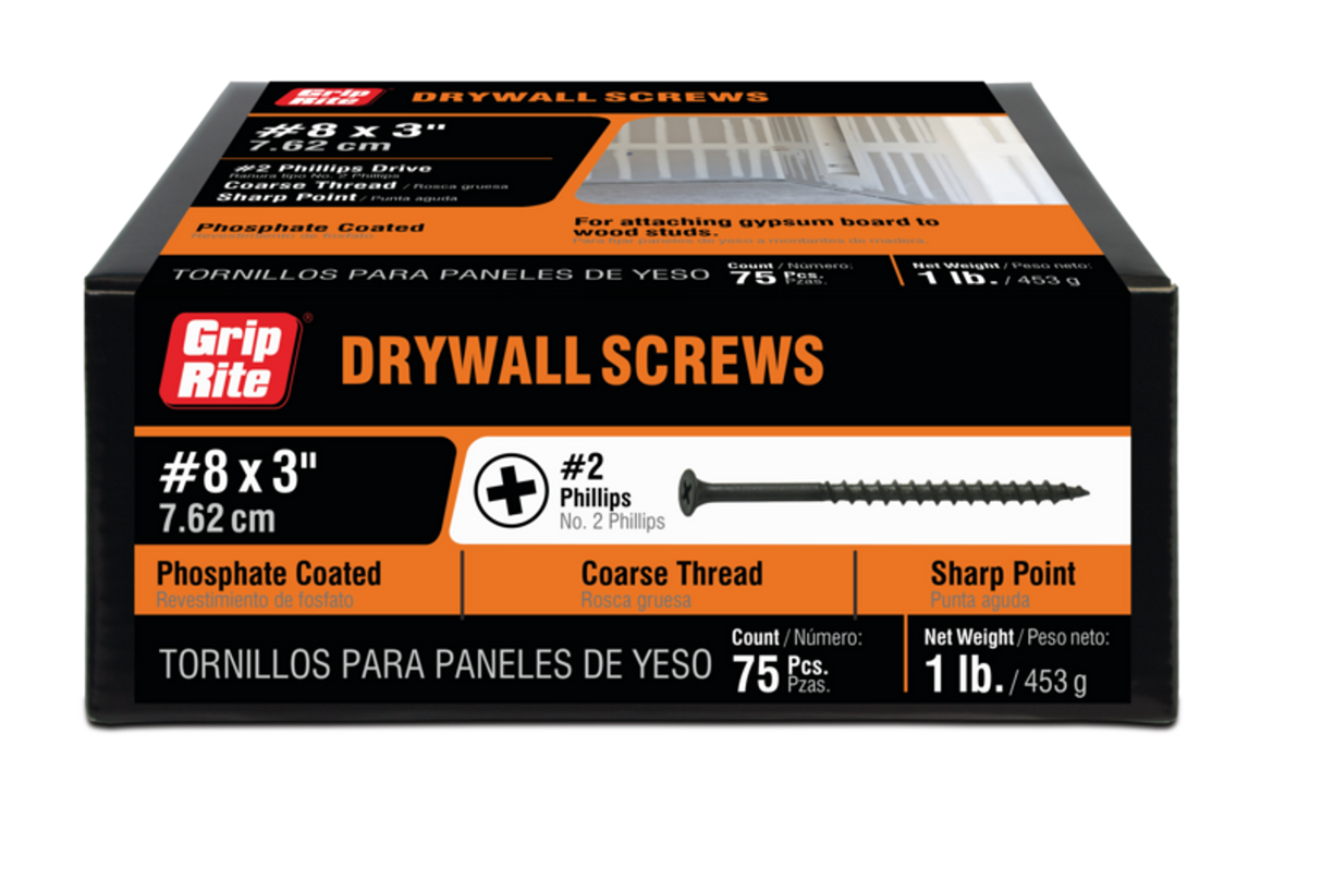 Drywall Screws #8 x 3" Grip Rite