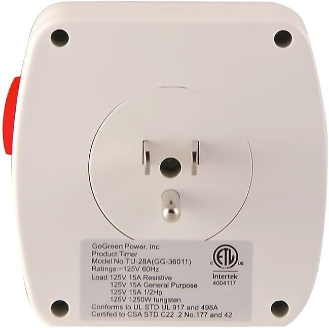 Plug-In Timer 24 Hour | Power Switch | Indoor | Go Green