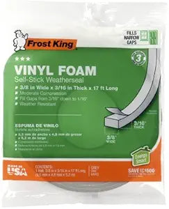 Vinyl Foam Weather Seal 3/8" x 3/16" Frost King