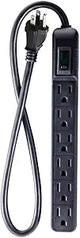6 Outlet Surge Protector Black Go Green