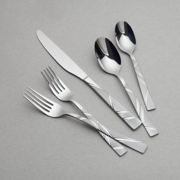 Stainless Steel Flatware 20pc | Jubilee Frost | Silver | Kensington Home