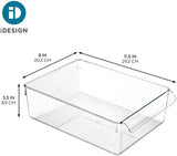 Clear Plastic Stackable Storage Bin 3.5" x 8" x 11.5" Inter Deign