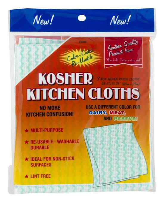 Green Kosher Kitchen Cloths Mark It