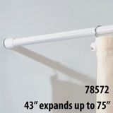 Shower Curtain Rod in White Color | 70” x 72” | iDesign