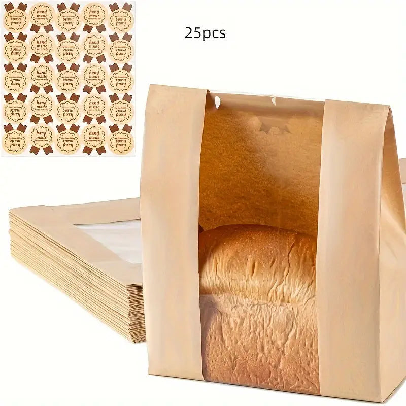Sourdough Bread Bags with Stickers -25 Pack