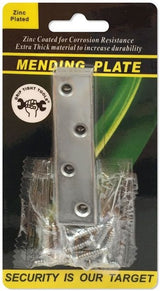 Zinc Plated Mending Plate With Screws 4Pk