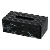 Tissue Box Black w/ White Marble