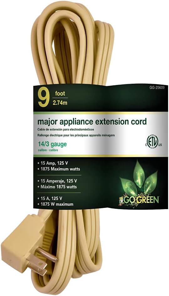 9' Extension Cord Beige GoGreen