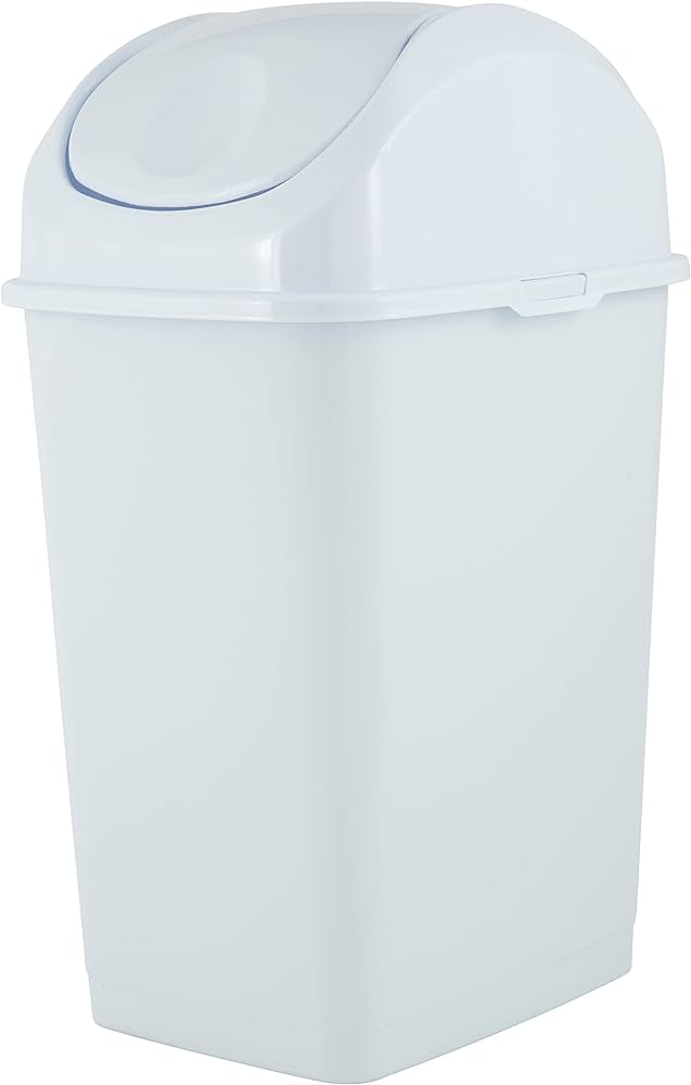 Trash Can White 5QT Swing Top Superio