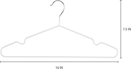 12pk White Flat Metal Hangers 12Pk Simplify
