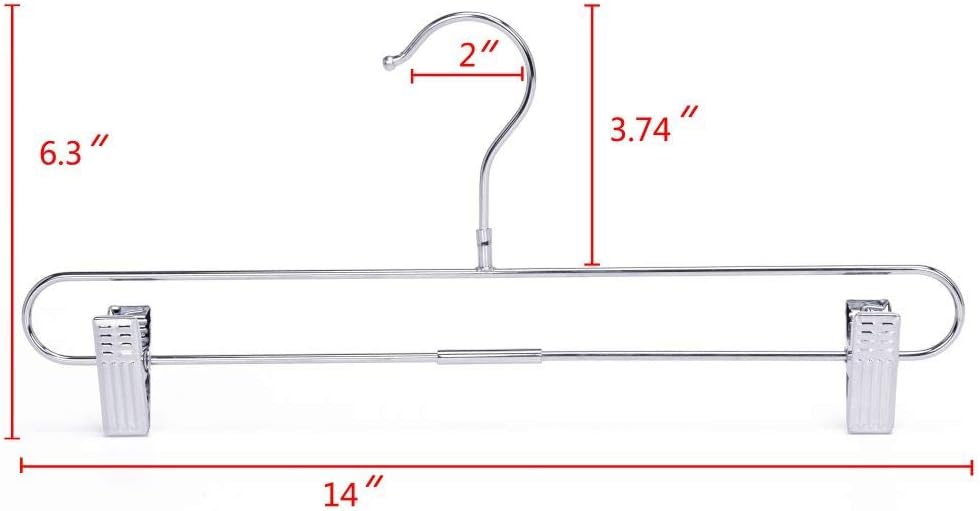 Chrome Straight Skirt Hangers 5PK Quality Hangers