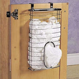 Over the Door Basket | Grocery Bag Holder | Chrome | YBM Home