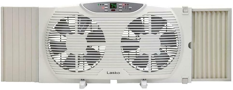 Electrically Reversible Twin Window Fan with Remote Control 8" Lasko