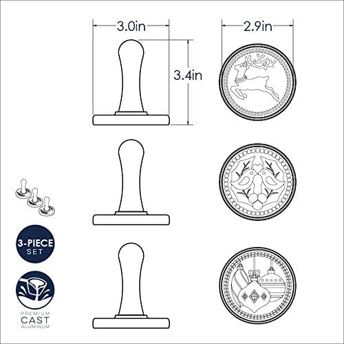 Silver Cast Cookie Stamps, 3" rounds