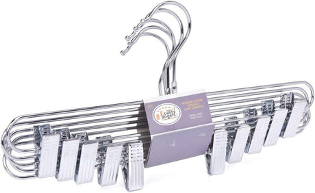 Chrome Straight Skirt Hangers 5PK Quality Hangers