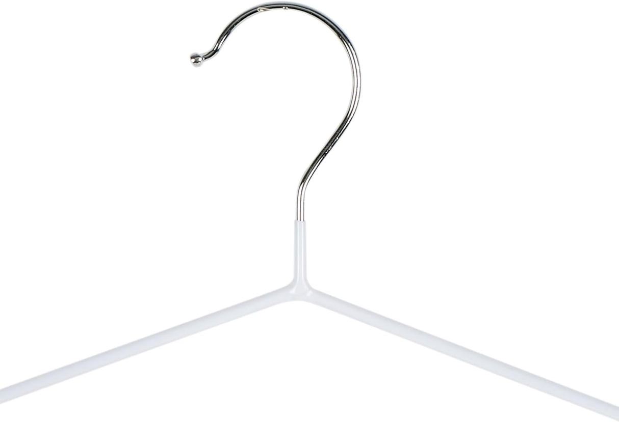 12pk White Flat Metal Hangers 12Pk Simplify