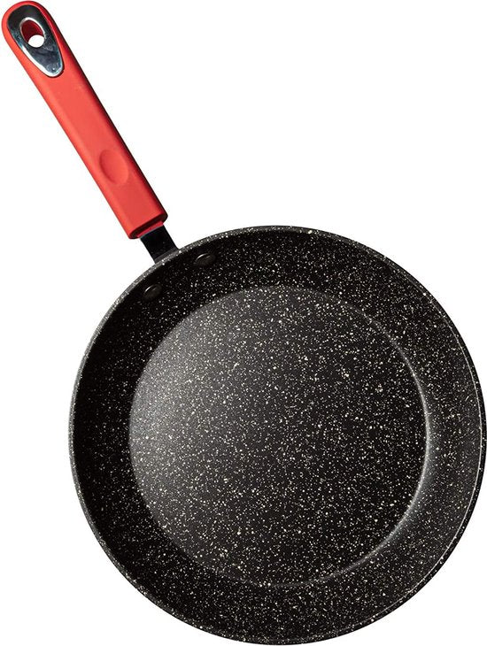 Non Stick Frying Pan Soft Grip Red Handle 9.5" Millvado