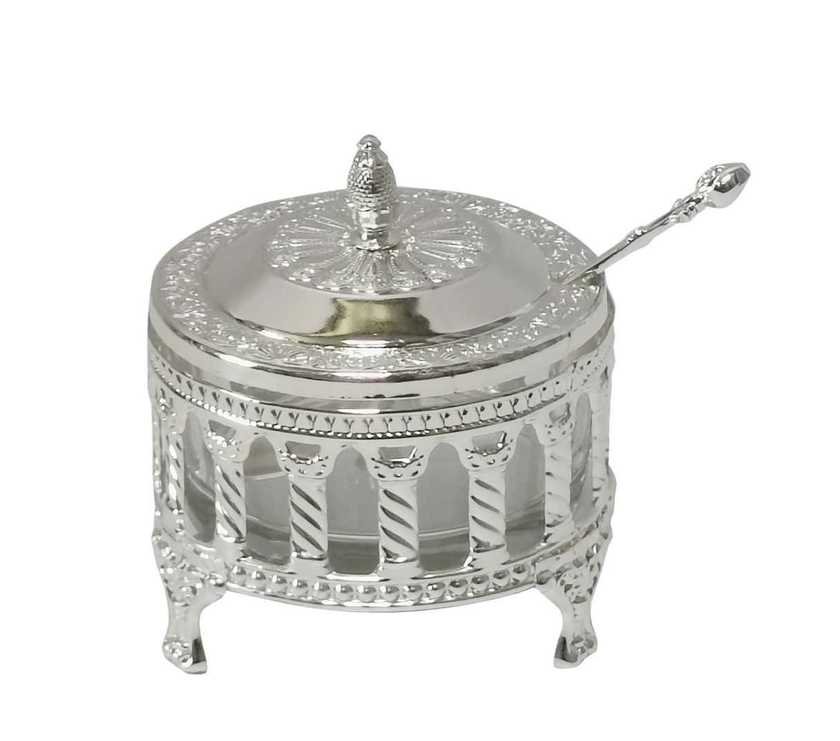 Silver Plated Honey Dish Royal Palace Design