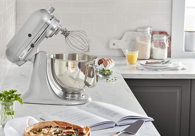 KitchenAid Artisan 5-Quart Stand Mixer | Metallic Chrome, Tilt-Head, 10-Speed, All-Metal Design, Versatile with Attachments