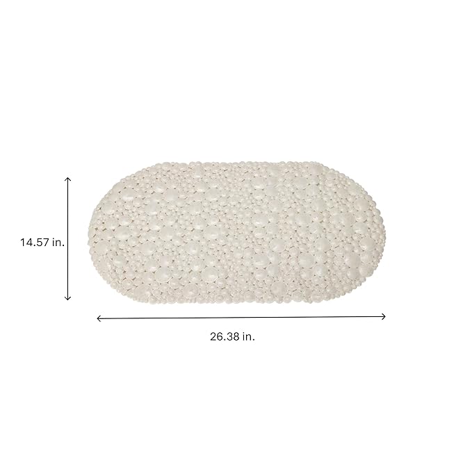 Non-Slip Bath Mat (26.4" x 14.6") Ivory Bath Bliss