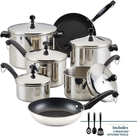 15-Piece Nonstick Cookware Set | Easy Clean | Farberware