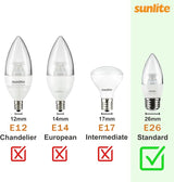 Medium Base To Candelabra Base Socket Sunlite