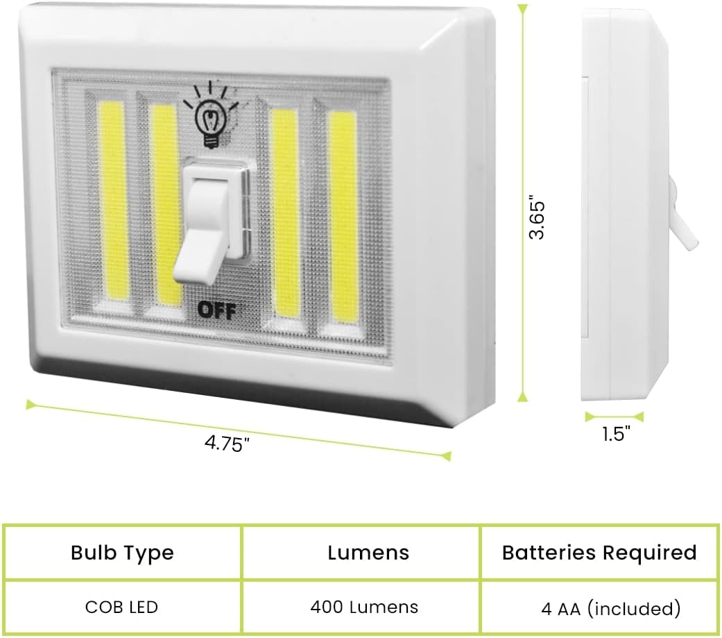 Double COB LED Light Switch Go Green