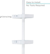4 Tier White Corner Shower Organizer